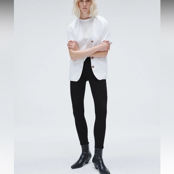 rag & bone Denim - Rag & Bone Nina High Rise Skinny Jeans Black Stretch Denim Size 24 Women's